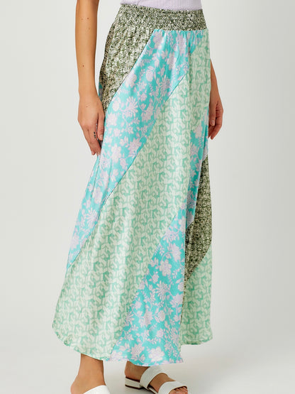 Emmeline Print Skirt - Sage Mix