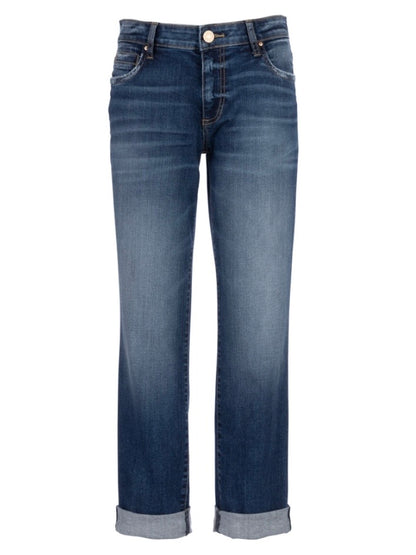Kut from the Kloth Catherine Mid Rise Boyfriend Jeans – Dashing Dark Base Wash