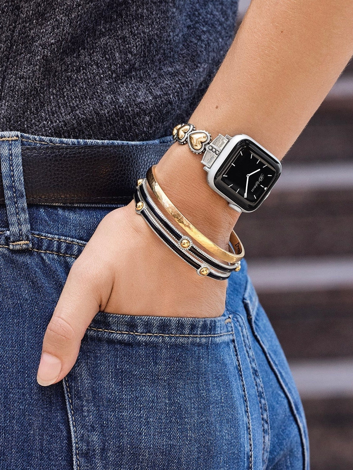 Pretty Tough Two Tone Heart Watch Band