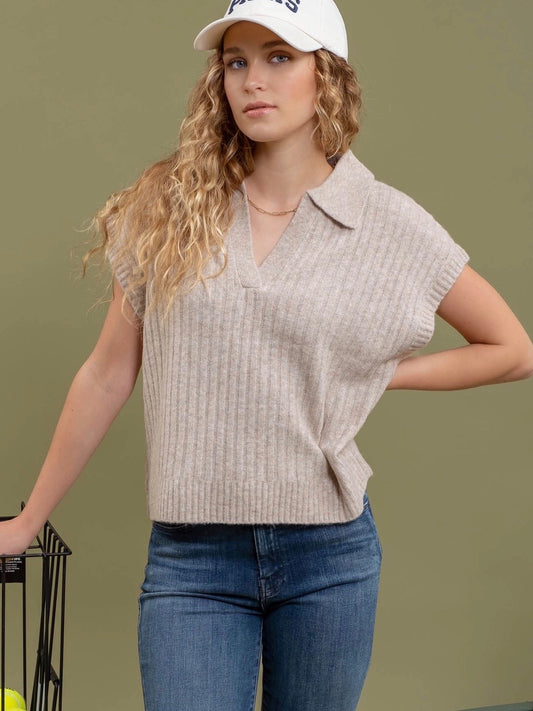 Addyson Sweater Top - Oatmeal