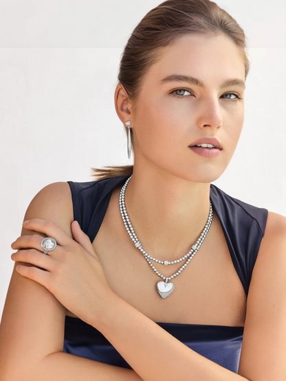 Brighton Meridian Petite Wave Heart Necklace - Silver