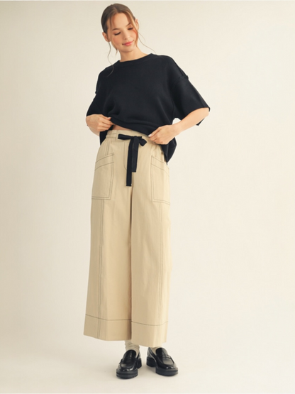 Jodifl Comfy Sweater Top With Raw Edge Detail - Black