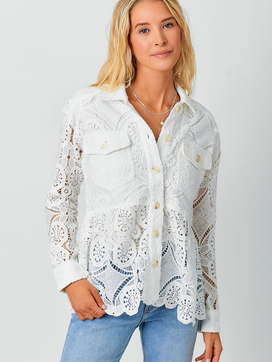 Kyleigh Trucker Jacket - White