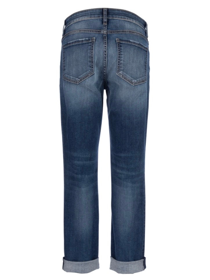 Kut from the Kloth Catherine Mid Rise Boyfriend Jeans – Dashing Dark Base Wash