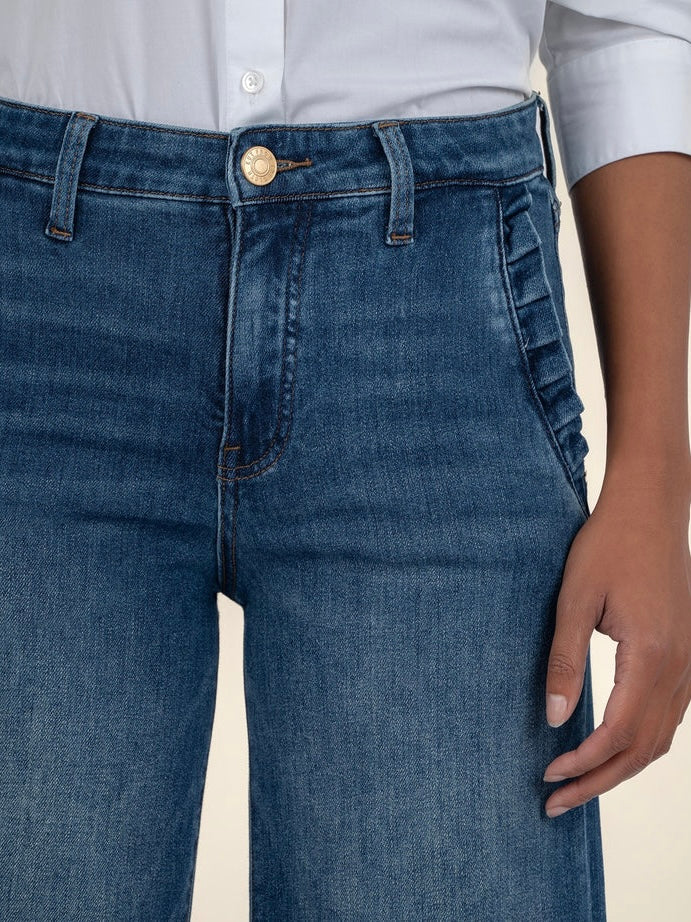 Meg High Rise Wide Leg Slash Pockets With Pleats - Superb Wash