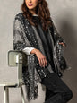 Textured Poncho - Black