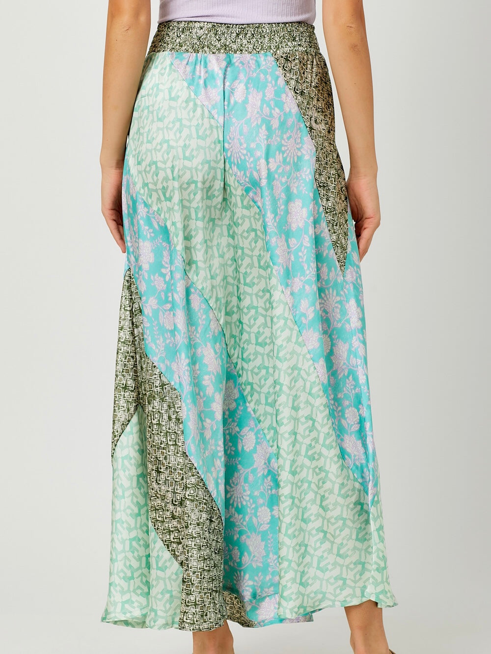 Emmeline Print Skirt - Sage Mix