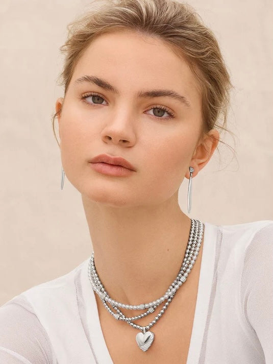 Brighton Meridian Petite Wave Heart Necklace - Silver