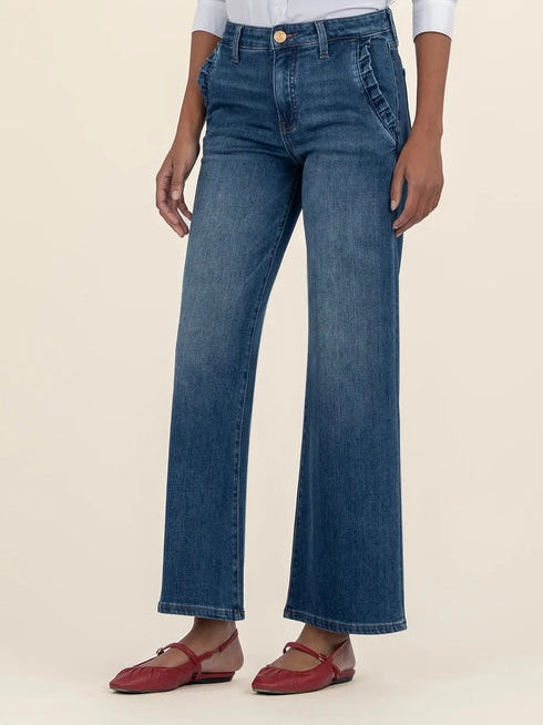 Meg High Rise Wide Leg Slash Pockets With Pleats - Superb Wash