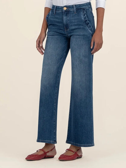 Meg High Rise Wide Leg Slash Pockets With Pleats - Superb Wash