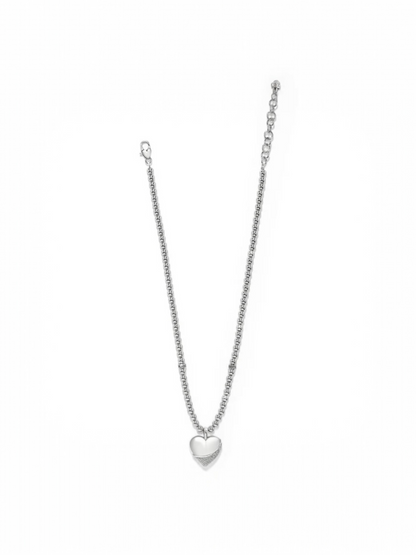 Brighton Meridian Petite Wave Heart Necklace - Silver