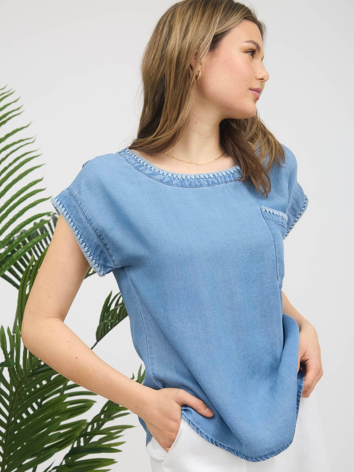 Lainey Top - Chambray
