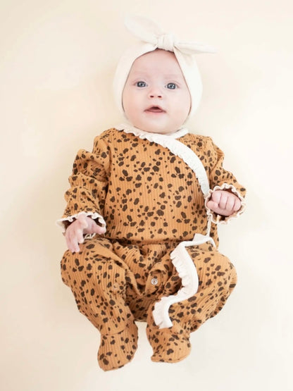 Tonal Fawn Baby Sleeper Set