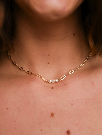 In My Dreams Paperclip Necklace | Pearls