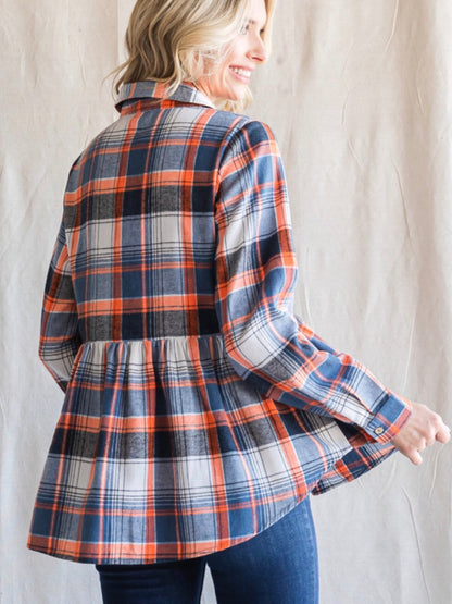 Azalea Flannel Top - Navy