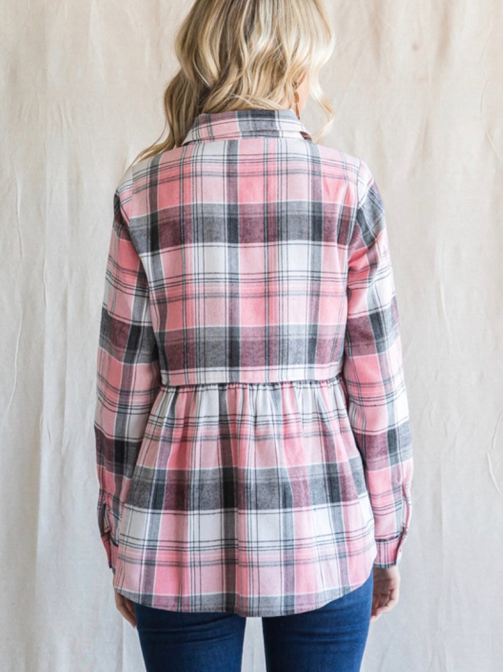 Azalea Flannel Top - Pink