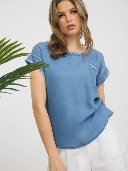 Lainey Top - Chambray