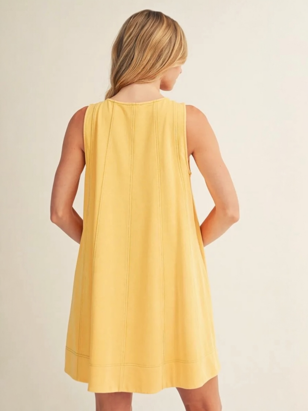 Jodifl Washed Fabric Swing Dress with Pockets – Butter Yellow Small / Butter Yellow