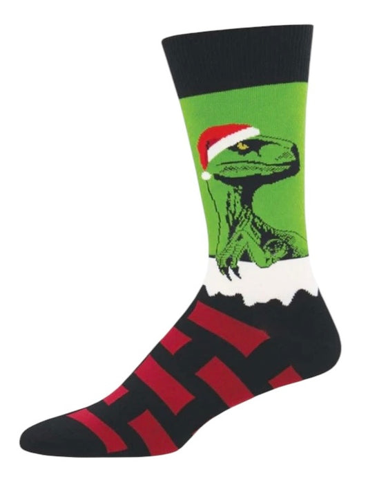 Men’s Raptor Claus Socks Green Habanero