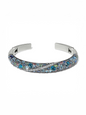 Trust Your Journey Double Hinged Bangle - Silver-Blues