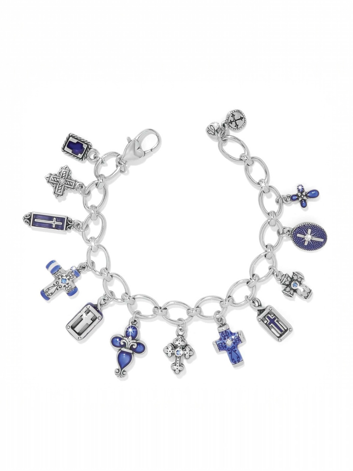 Unity Cross Charm Bracelet - Silver-Blue