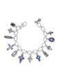 Unity Cross Charm Bracelet - Silver-Blue