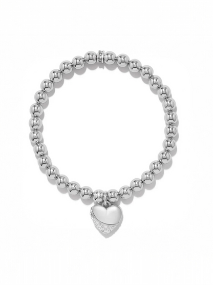 Brighton Meridian Petite Wave Heart Stretch Bracelet - Silver
