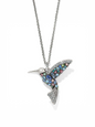Trust Your Journey Hummingbird Necklace - Silver-Blues