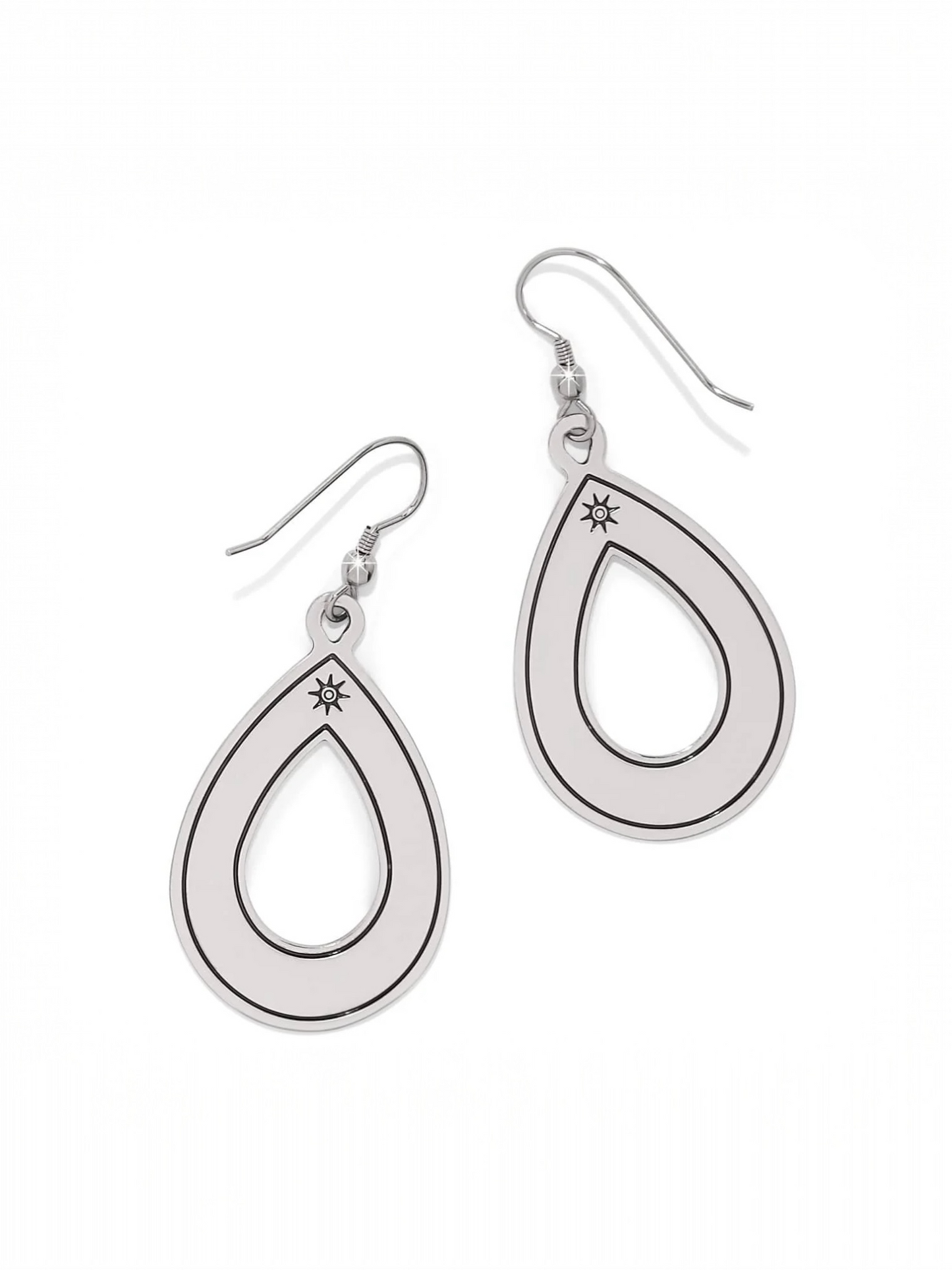 Mosaic Open Teardrop French Wire Earrings