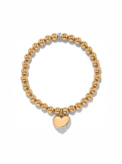 Brighton Meridian Petite Wave Heart Stretch Bracelet - Gold
