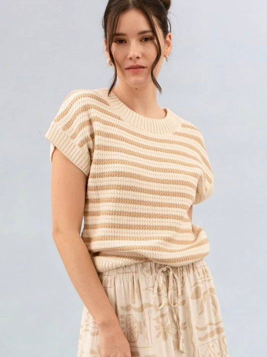 Riley Sweater Top - Khaki