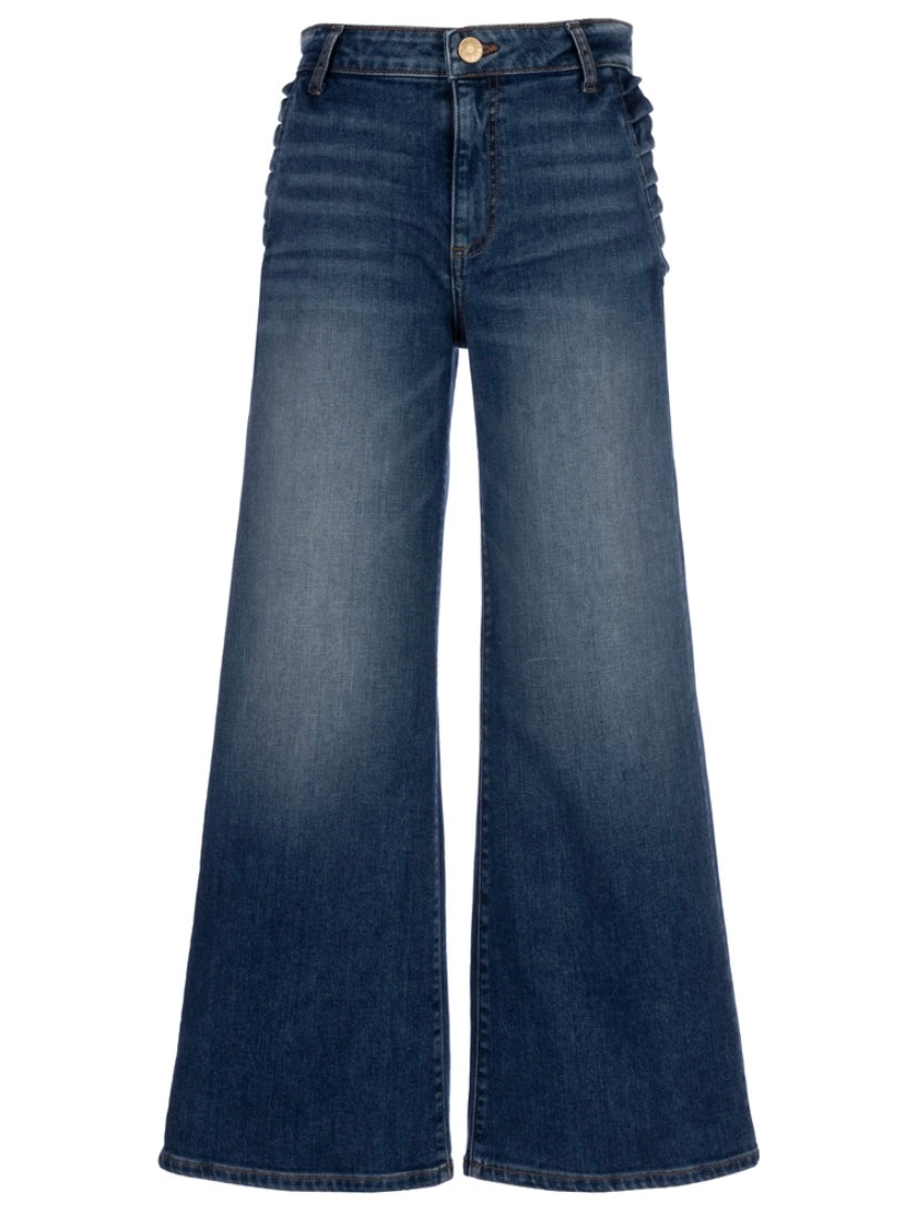 Meg High Rise Wide Leg Slash Pockets With Pleats - Superb Wash