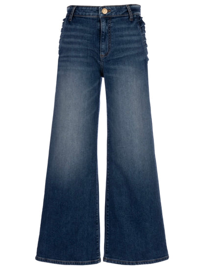 Meg High Rise Wide Leg Slash Pockets With Pleats - Superb Wash