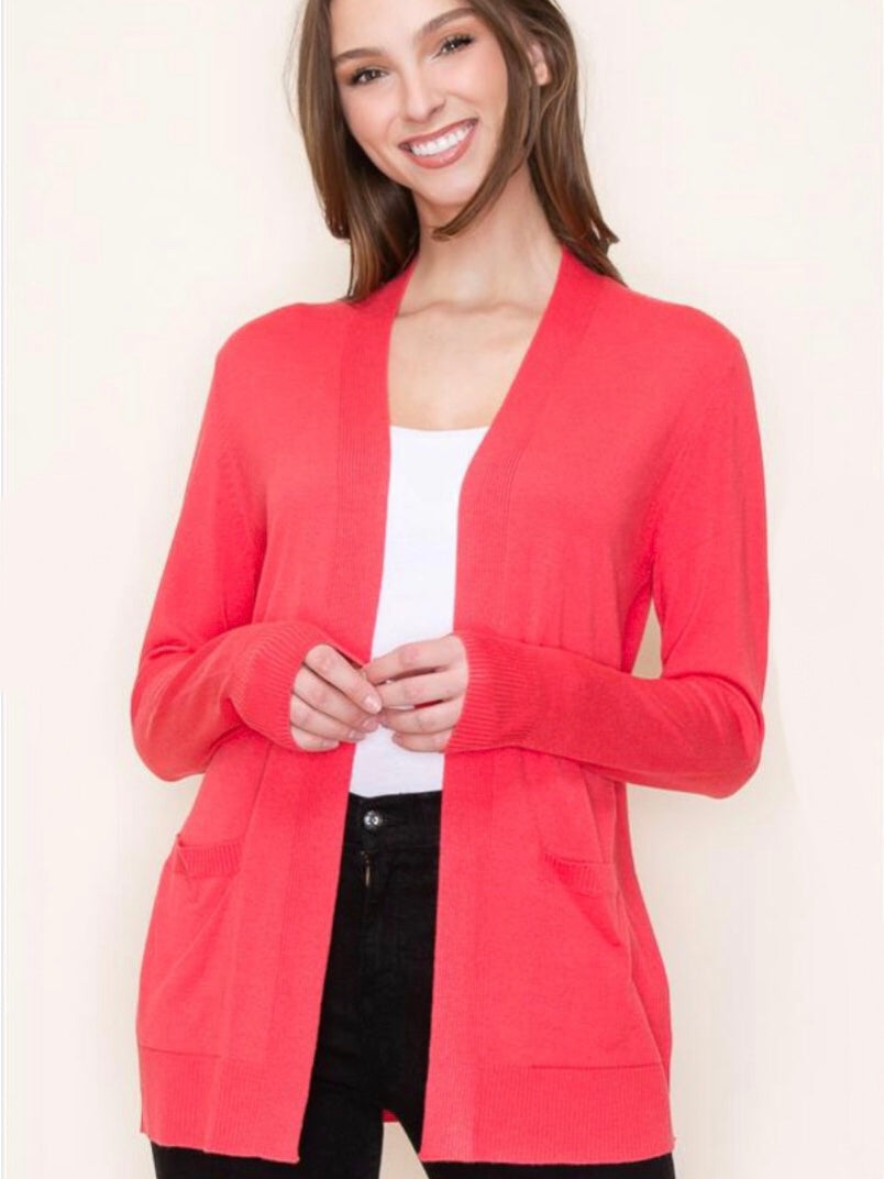 Salem Cardigan - Dark Coral