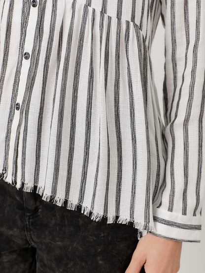 Marianna Stripe Pelum Shirt - Off White