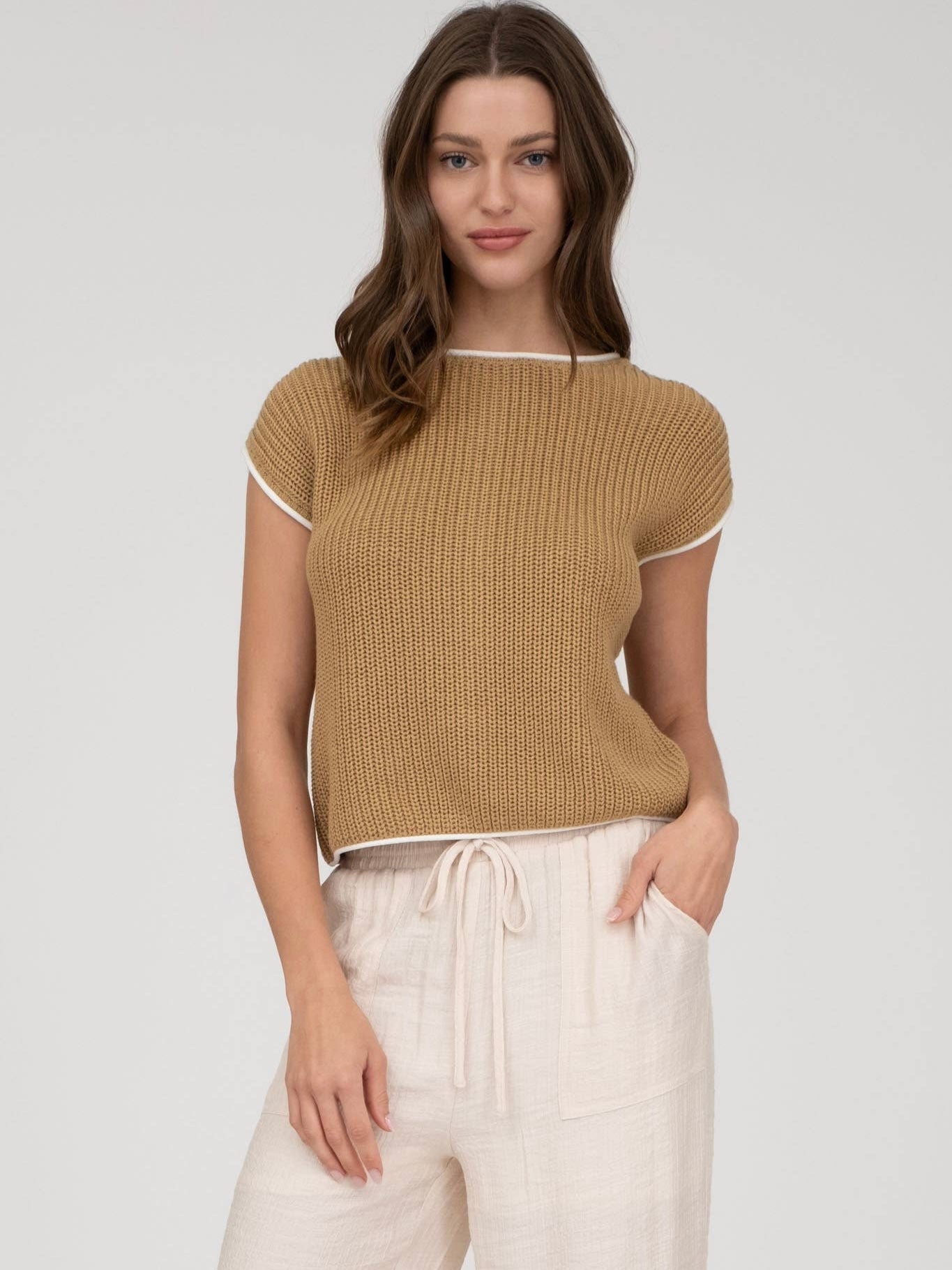 Willow Sweater Top - Tan