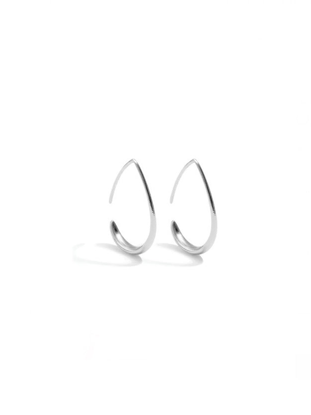 Open Teardrop Hoops | Silver