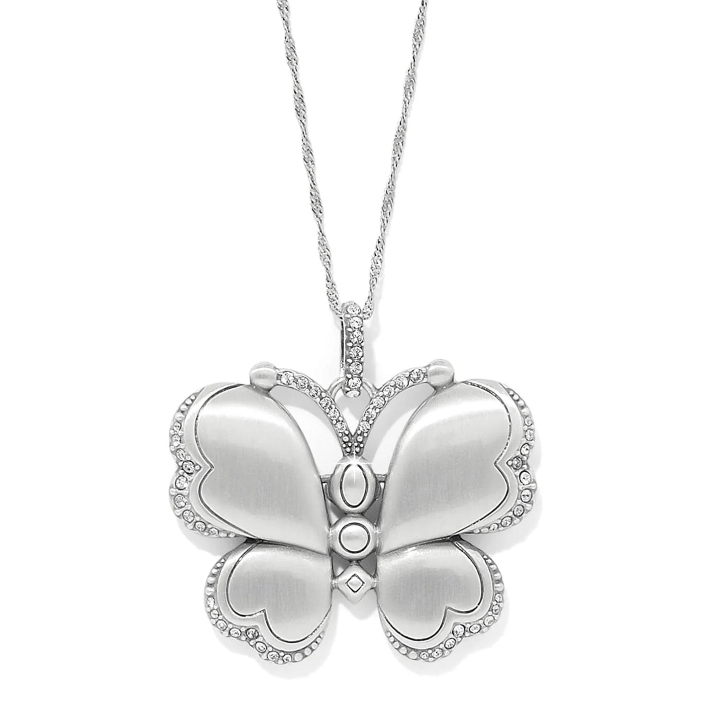 Trust Your Journey Reversible Butterfly Necklace - Silver-Blues