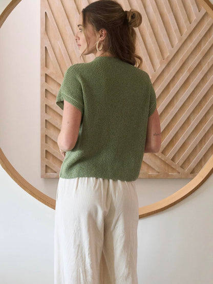 Nova Sweater Top - Light Olive