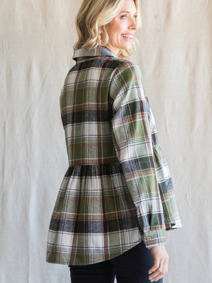 Azalea Flannel Top - Olive