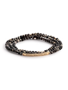 Strong, Beautiful, You Necklace/Bracelet - Black
