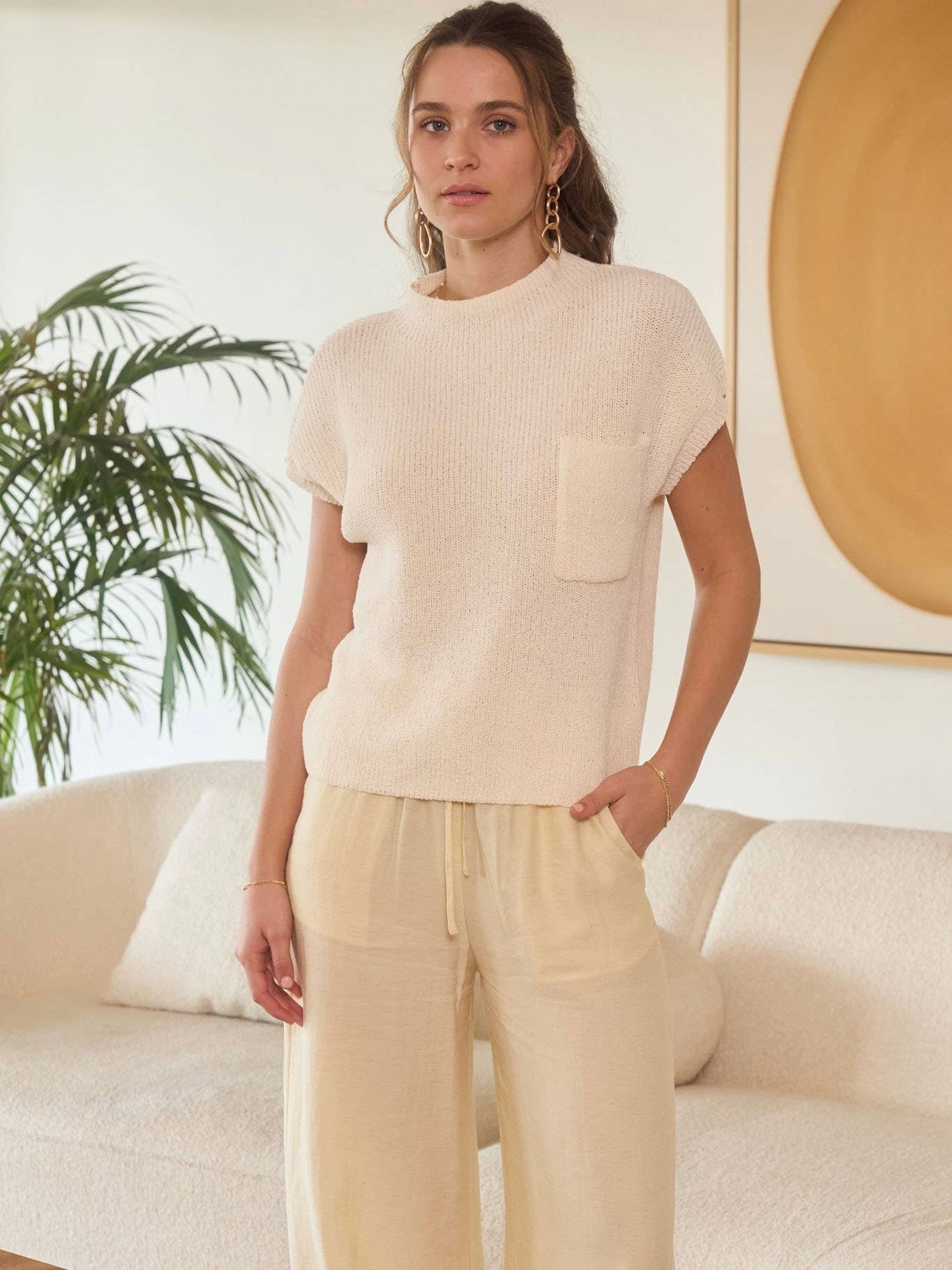 Nova Sweater Top - Ivory