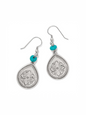 Mosaic Turquoise Teardrop French Wire Earrings