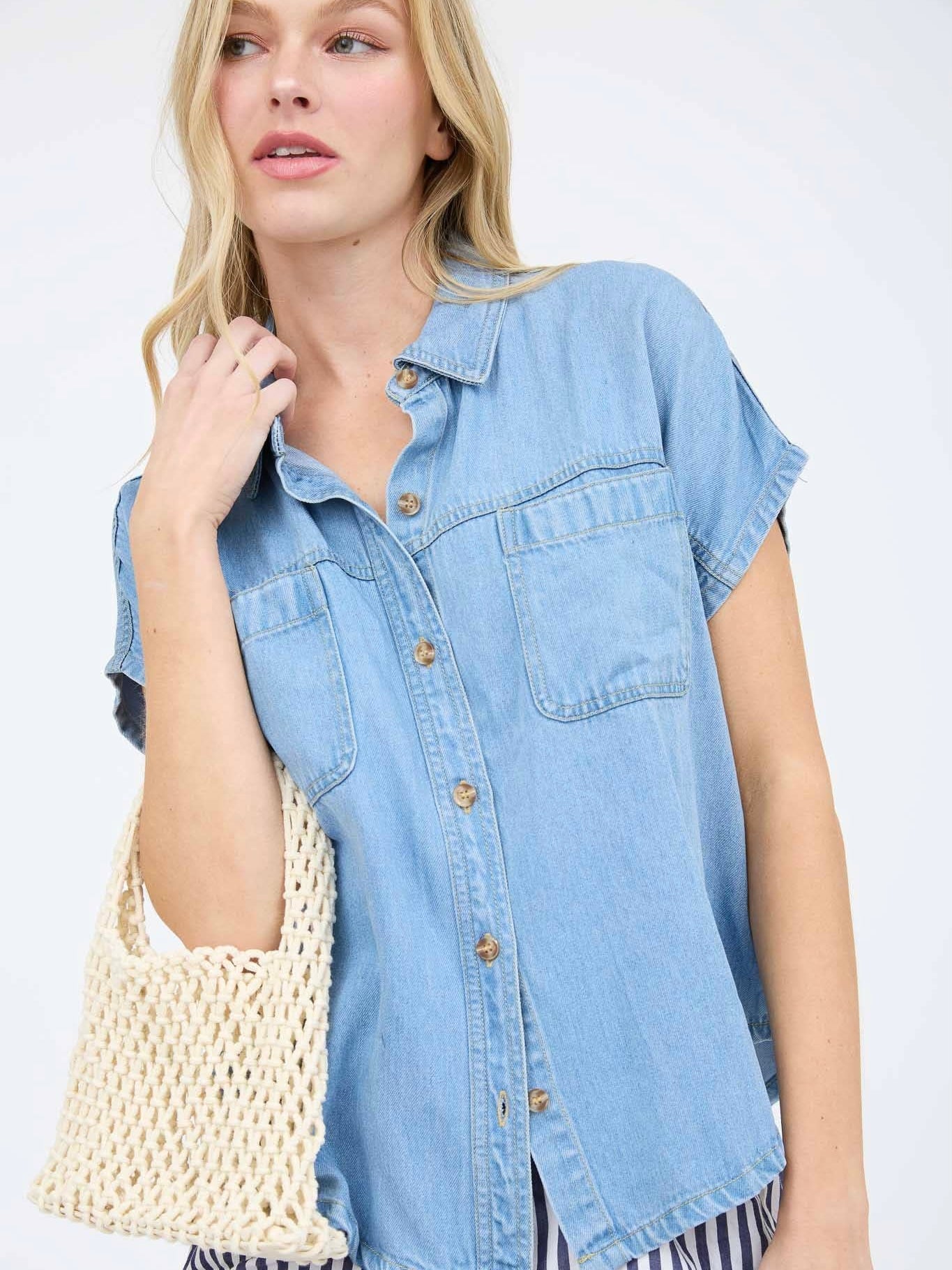Leah Top - Chambray Denim