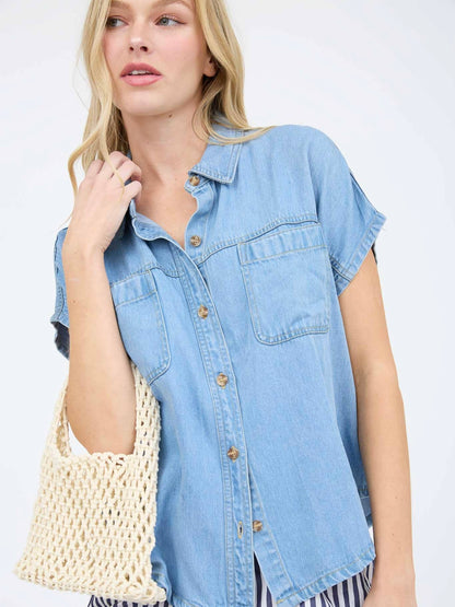 Leah Top - Chambray Denim