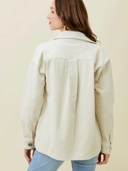 Faye Washed Corduroy Jacket - Ivory