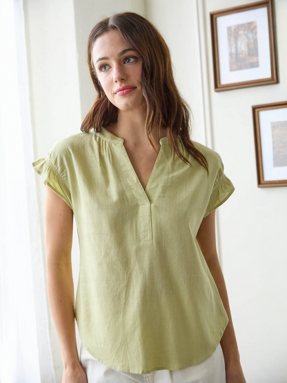 Victoria Top - Light Olive
