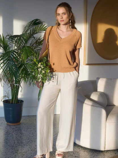 Emilia Sweater Knit Top - Light Sienna