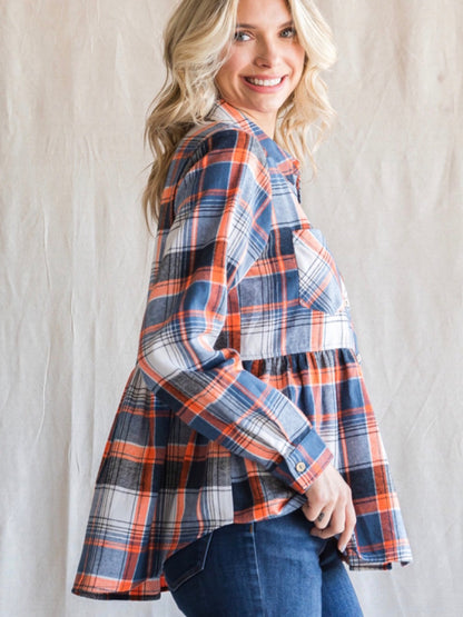 Azalea Flannel Top - Navy