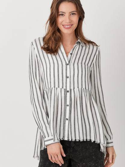 Marianna Stripe Pelum Shirt - Off White